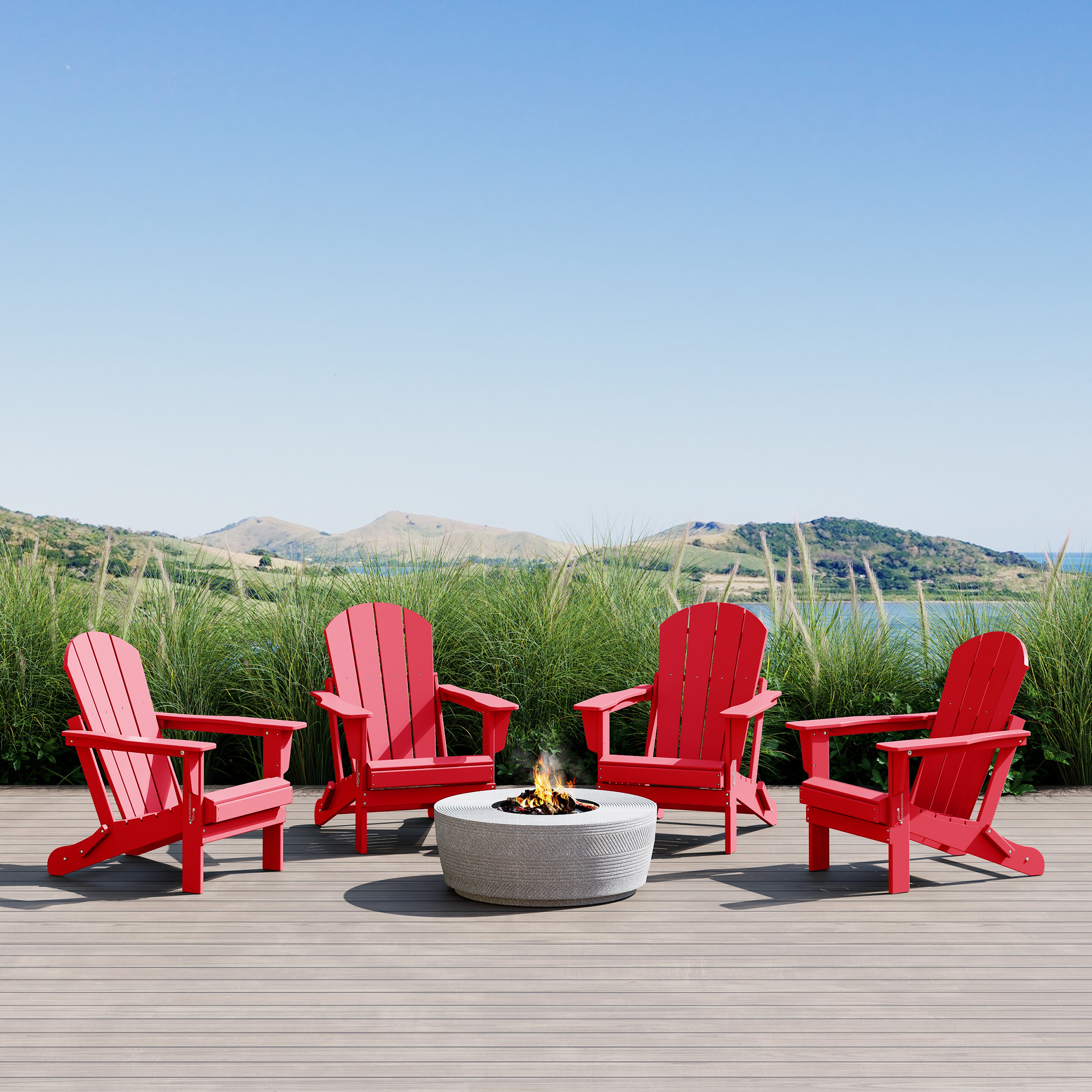 Wade Logan Laguna HDPE Folding Adirondack Chair & Reviews